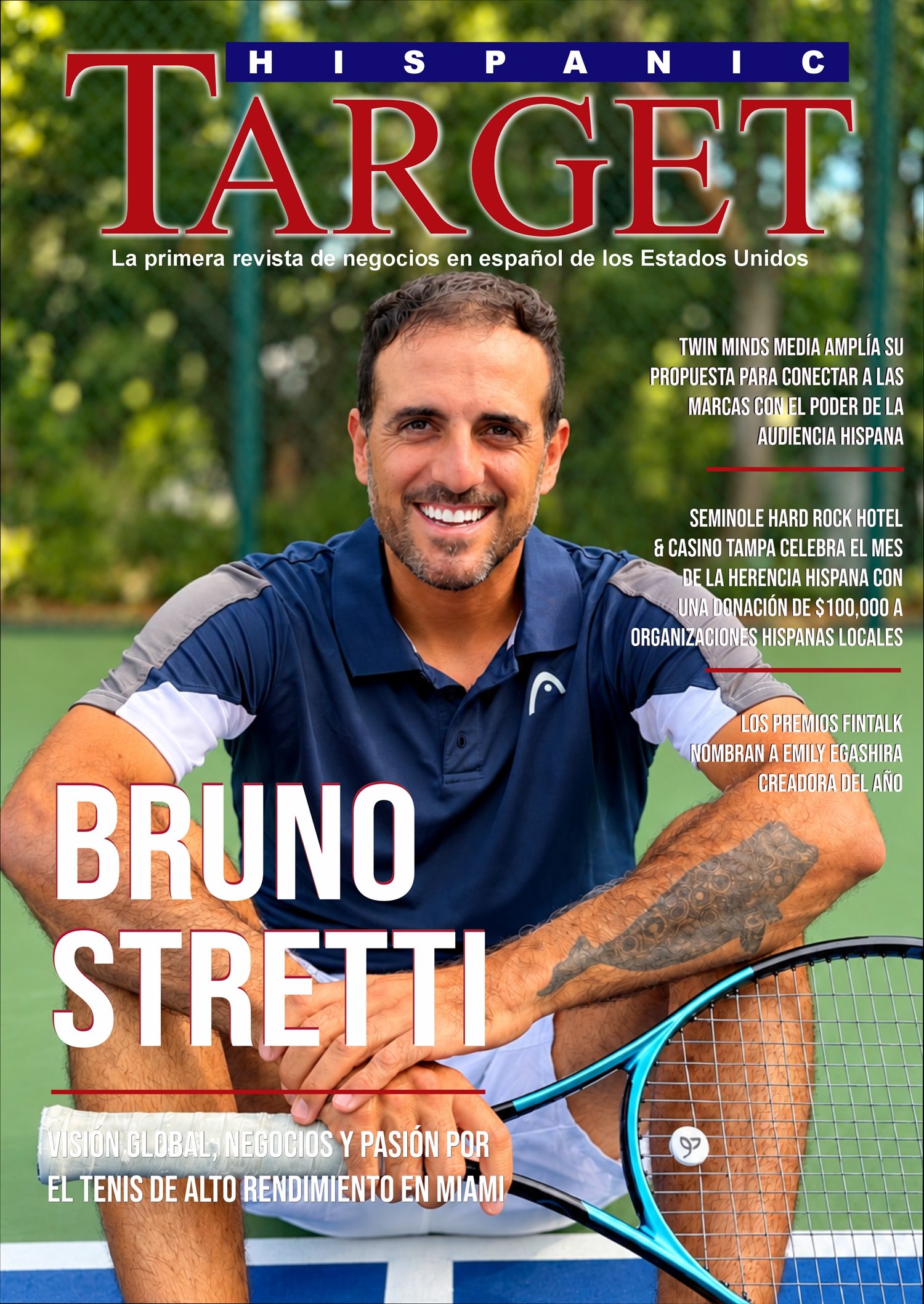 Hispanic Target Magazine cover featuring Bruno Stretti